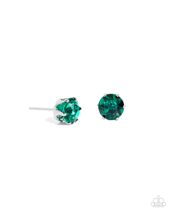 Breathtaking Birthstone - Green - Paparazzi May Emerald Birthstone Post Earrings