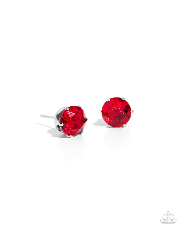 Breathtaking Birthstone - Red - Paparazzi July Ruby Birthstone Post Earrings