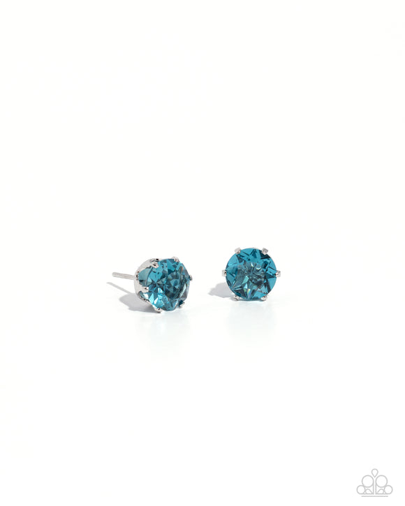 Breathtaking Birthstone - Blue - Paparazzi December Turquise Birthstone Post Earrings