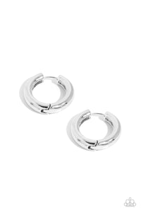 The New Classic - Silver -Paparazzi - Hinge Hoops