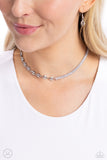 Dream Duo - Silver - Paparazzi Abstract Choker Necklace