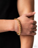 Effortlessly Edgy - Gold - Paparazzi Urban Bracelet