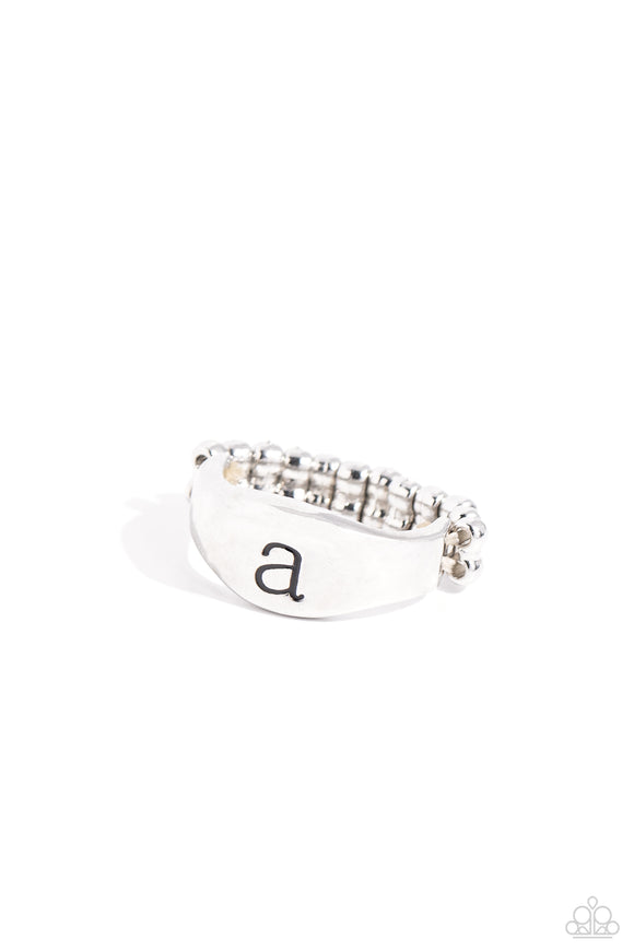 Monogram Memento - A - Silver - Paparazzi Initial Ring