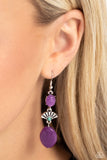 Creative Cascade - Purple - Paparazzi Turquoise and Amethyst Earrings