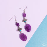 Creative Cascade - Purple - Paparazzi Turquoise and Amethyst Earrings