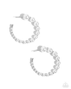 Candidate Class - White - Paparazzi Pearl Hoop Earrings