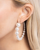 Candidate Class - White - Paparazzi Pearl Hoop Earrings