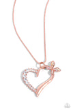 Half-Hearted Haven - Copper - Paparazzi Butterfly Heart Necklace