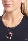 Half-Hearted Haven - Copper - Paparazzi Butterfly Heart Necklace