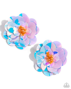 Floating Florals - Multi - Paparazzi Iridescent Floral Post Earrings LOP May 2024