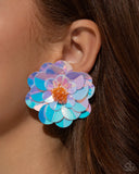 Floating Florals - Multi - Paparazzi Iridescent Floral Post Earrings LOP May 2024