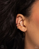 Barbell Beauty - Gold - Paparazzi Cuff Earrings