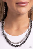 Industrial Improv - Black - Paparazzi Gunmetal Silver Adjustable Toggle Necklace