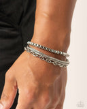 Chain Cabaret - Silver - Paparazzi Urban Mens Bracelet