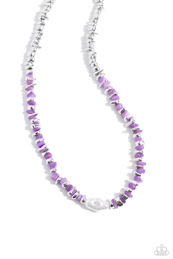 Seasonal Socialite - Purple - Paparazzi Stone Necklace