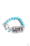 Lovely Stones - Blue - Paparazzi Turquoise Love Toggle Bracelet