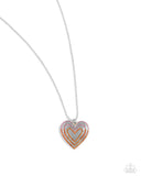 Hallucinatory Hearts - Orange - Paparazzi Multi Heart Necklace