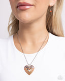 Hallucinatory Hearts - Orange - Paparazzi Multi Heart Necklace