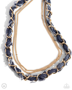 Denim Danger - Gold - Paparazzi Denim Necklace