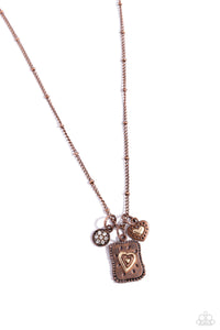 Antiqued Admiration - Copper - Paparazzi Live Laugh Love Necklace