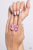 Aerial Ambassador - Pink - Paparazzi Pink Butterfly Ring