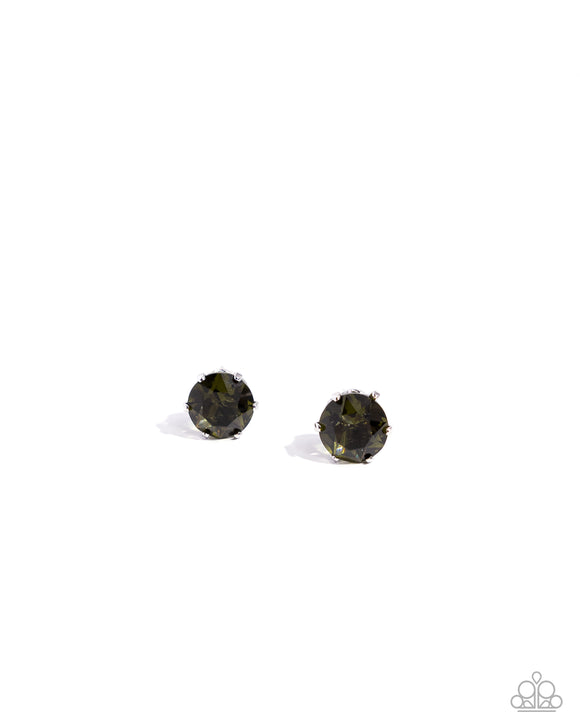 Breathtaking Birthstone - Green - Paparazzi August Peridot Birthstone Post Earrings