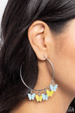 Bemusing Butterflies - Blue - Paparazzi Butterfly Hoop Earrings