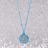 Bejeweled Basic - Blue - Paparazzi Dipped Metal Necklace