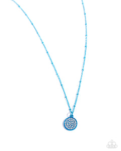 Bejeweled Basic - Blue - Paparazzi Dipped Metal Necklace