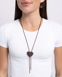 Sunflower Sensitivity - Copper Heart Bolo Necklace