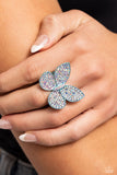 Aerial Ambassador - Blue - Paparazzi  Irirdescent Butterfly Ring