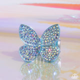 Aerial Ambassador - Blue - Paparazzi  Irirdescent Butterfly Ring