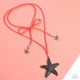 Starfish Sentiment - Orange - Paparazzi Leather Starfish Necklace