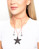 Starfish Sentiment - Orange - Paparazzi Leather Starfish Necklace