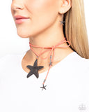 Starfish Sentiment - Orange - Paparazzi Leather Starfish Necklace