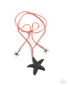 Starfish Sentiment - Orange - Paparazzi Leather Starfish Necklace