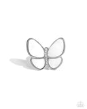 Aerial Admiration - White - Paparazzi Butterfly Ring