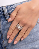 Dramatic Decadence - White - Paparazzi Ring