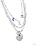 HEART History - Multi - Paparazzi Layered Iridescent Heart Necklace