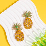 Pineapple Pizzazz - Yellow - Paparazzi Rhinestone Earrings