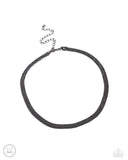 Simply Scintillating - Black - Paparazzi Shimmery Gunmetal Choker Necklace