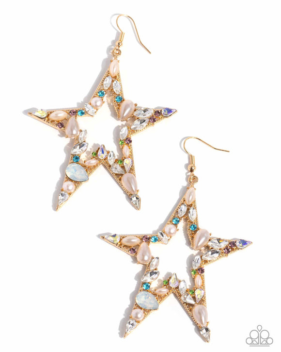 Variegated Value - Multi - Paparazzi July 2024 LOP  Star Earrings