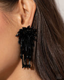 Congratulatory Charm - Black - Paparazzi June 2024 LOP Earrings