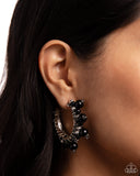 Elite Expense - Black - Paparazzi Hoop Earrings