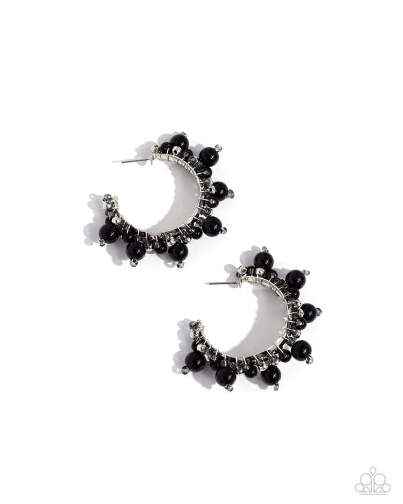 Elite Expense - Black - Paparazzi Hoop Earrings