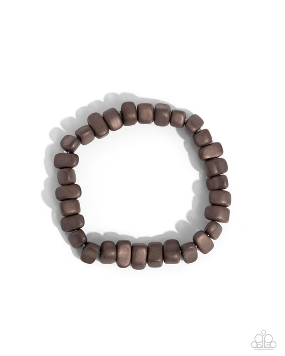 Matte Motivation - Brown - Paparazzi Urban Stretch Bracelet