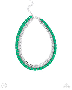 LAYER of the Year - Green - Paparazzi Square Necklace