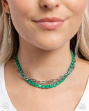 LAYER of the Year - Green - Paparazzi Square Necklace