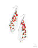 Picturesque Patchwork - Red - Seed Bead Floral Earrings