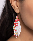 Picturesque Patchwork - Red - Seed Bead Floral Earrings